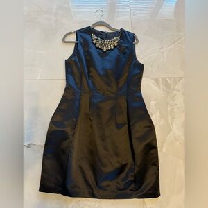 Zara women’s bejeweled embellished satin dresss size L. Knee length.
